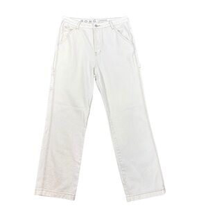 S.O.N.G Carpenter 90s Boyfriend Jeans Cream White Utility Pants Size 11/30